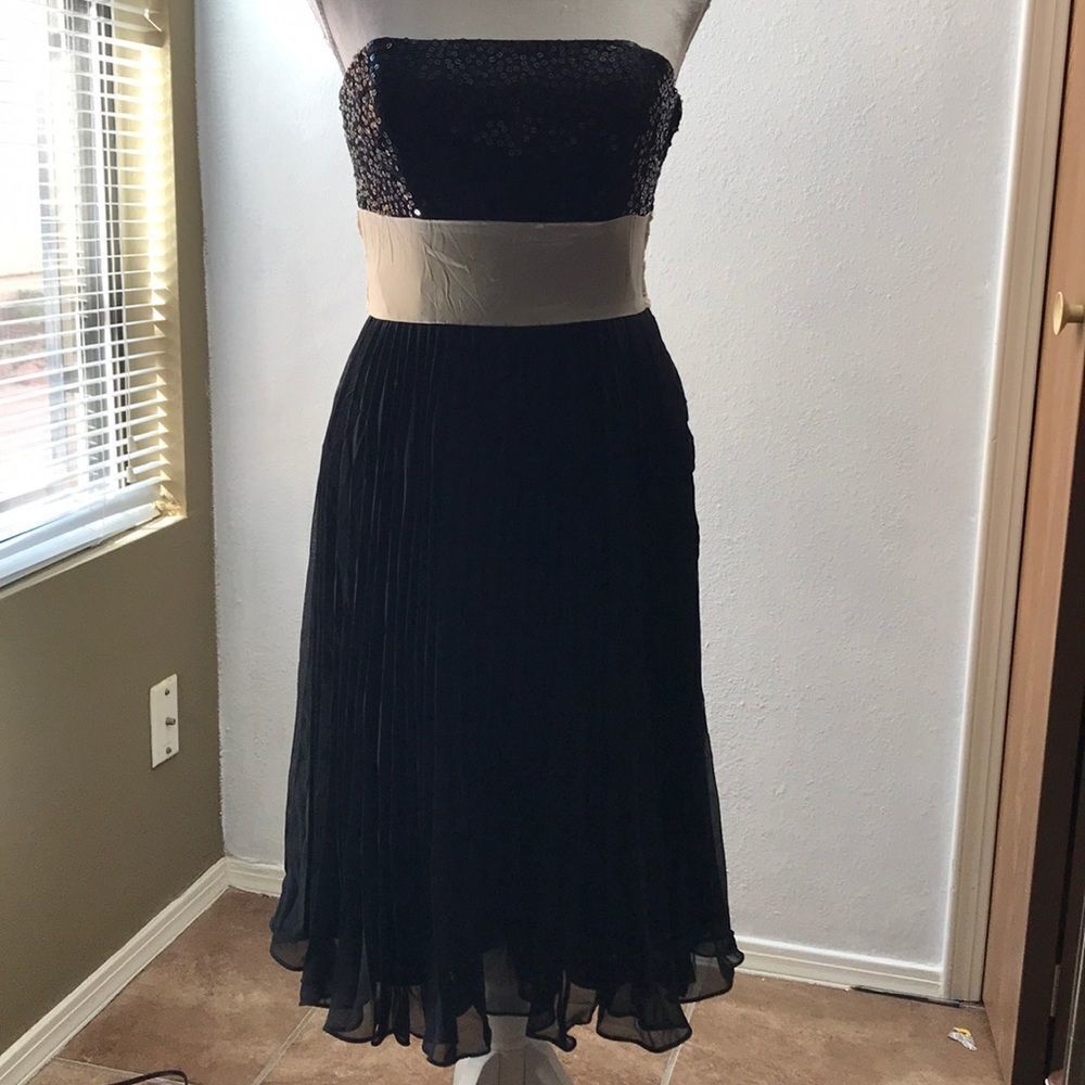 Betsey Johnson sequin top flowy‎ dress with sash